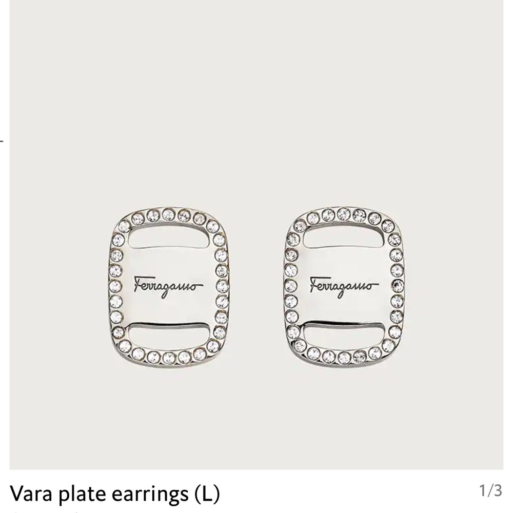 Silver Ferragamo Stud Earrings